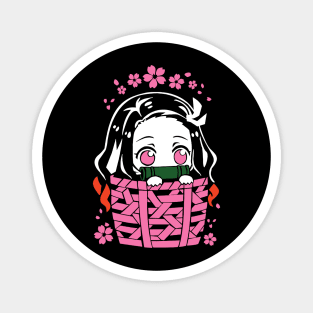 Kawaii Nezuko Chibi: Basket of Cuteness - Demon Slayer Magnet